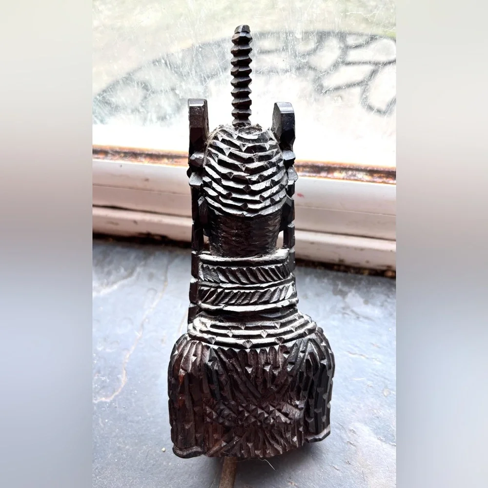Benin King Oba, Carved Ebony Bust, Nigeria West Africa 1930s Tribal Art - Picture 7 of 9